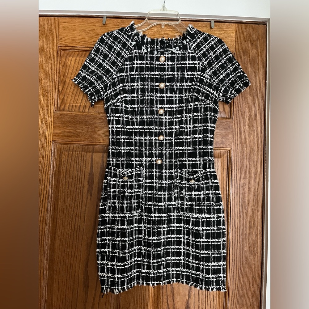 NWOT SHEIN black and white tweed dress